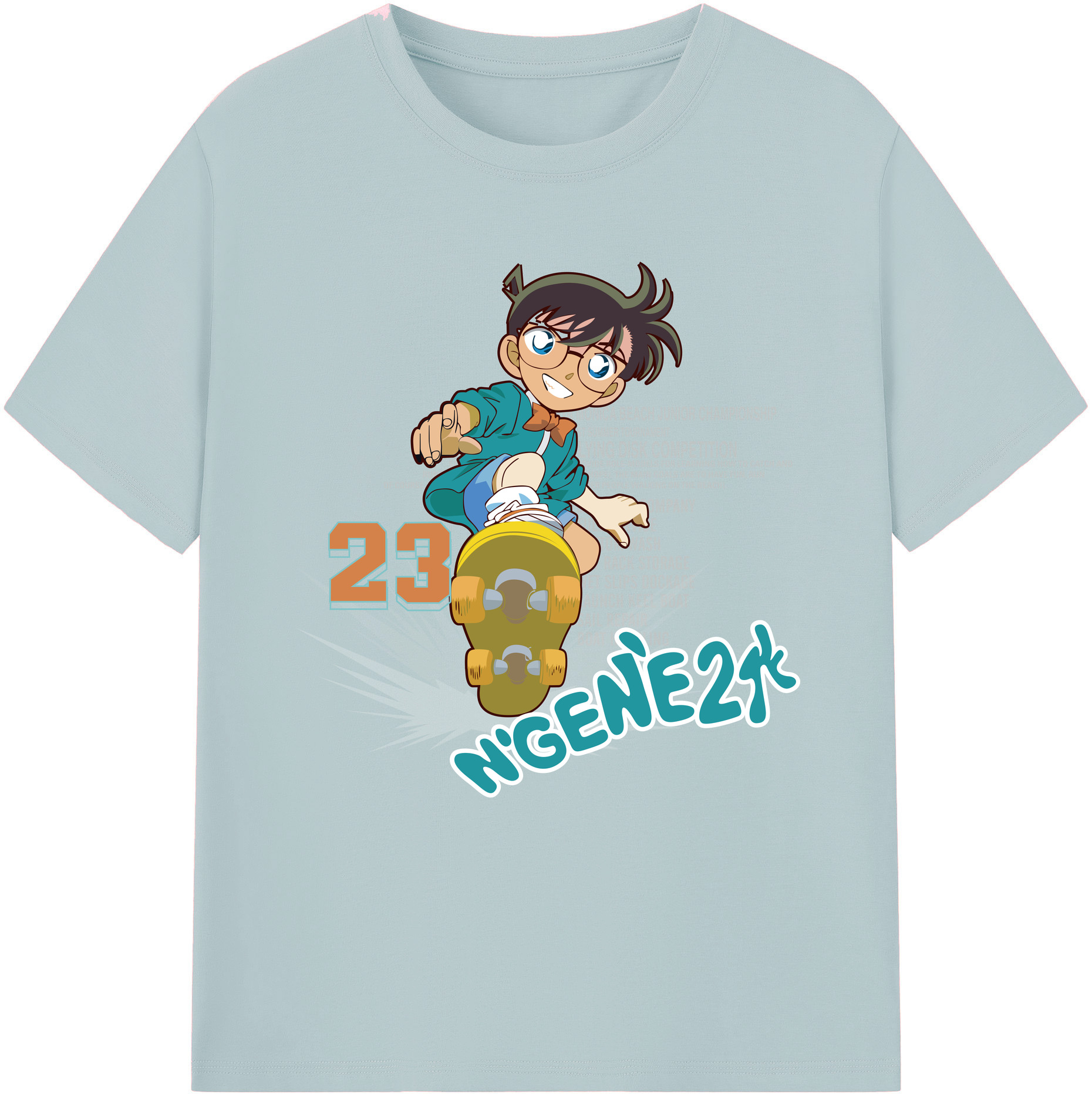 （画像用） 名探偵コナン 江戸川 コナン Detective Conan Conan Edogawa 綿100％半袖Tシャツ（フロントプリント）